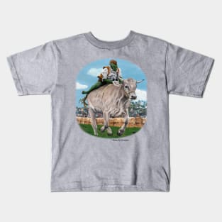 Goblin Bull Rider Race Fantasy Arts Kids T-Shirt